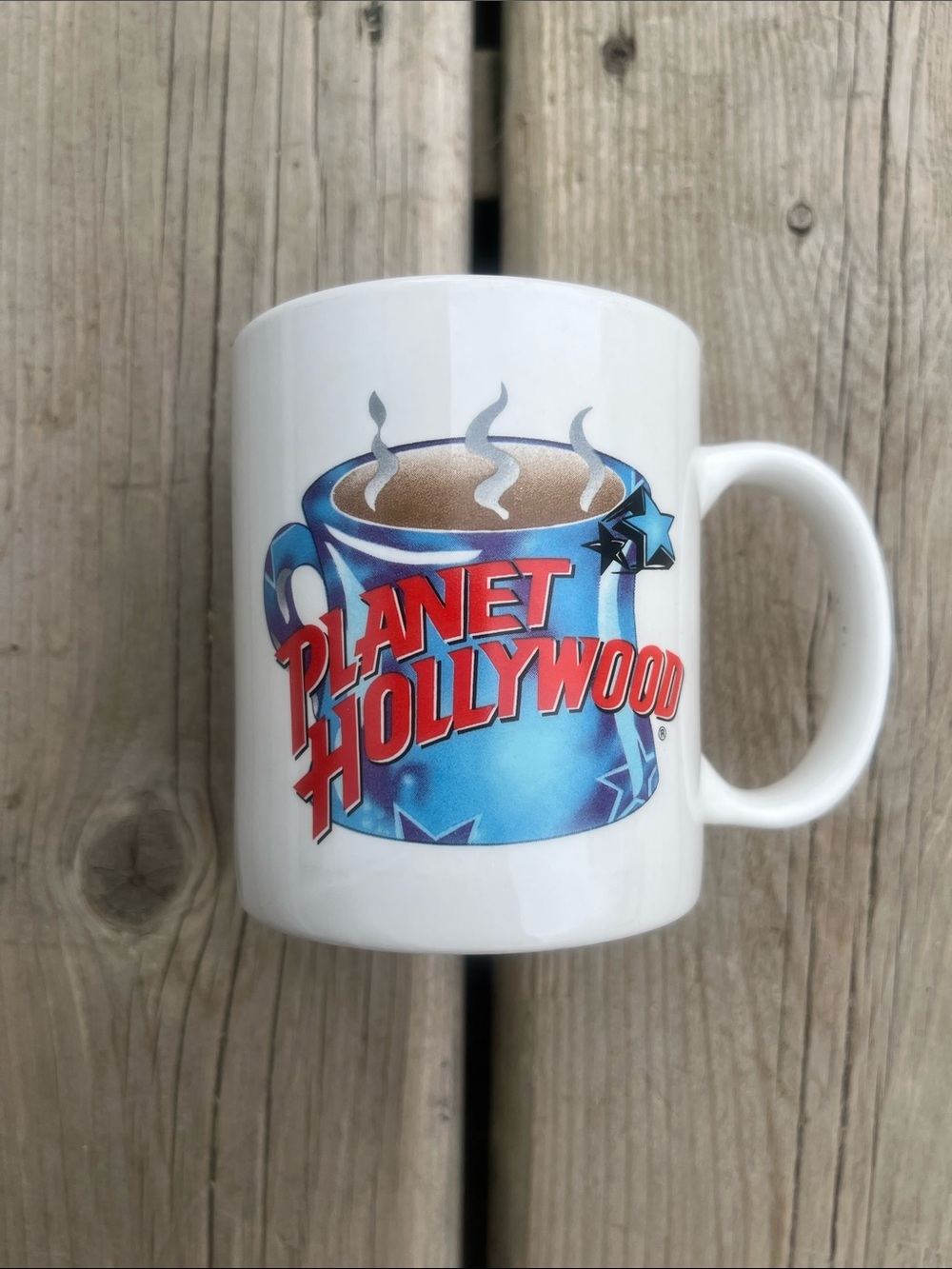 Vintage Planet Hollywood White Ceramic Coffee Mug